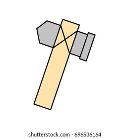 Paleolithic ax isolated icon