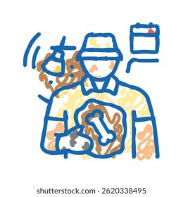 paleontologist worker doodle icon sketch vector. paleontologist worker sign. isolated symbol illustration