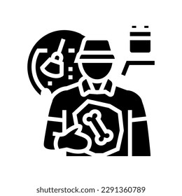 paleontologist worker glyph icon vector. paleontologist worker sign. isolated symbol illustration