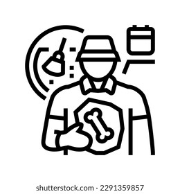 paleontologist worker line icon vector. paleontologist worker sign. isolated contour symbol black illustration