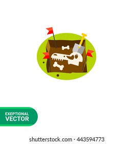 Paleontology flat icon