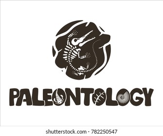 paleontology fossil logotype