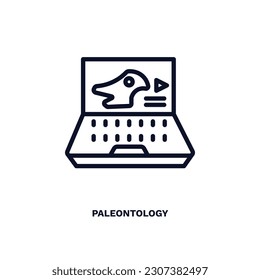 paleontology icon. Thin line paleontology icon from distance learning collection. Outline vector isolated on white background. Editable paleontology symbol can be used web and mobile