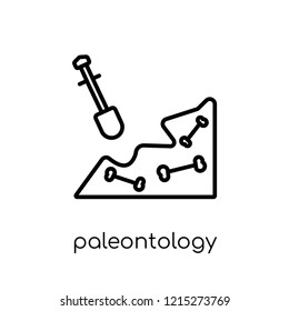 Paleontology icon. Trendy modern flat linear vector Paleontology icon on white background from thin line E-learning and education collection, editable outline stroke vector illustration
