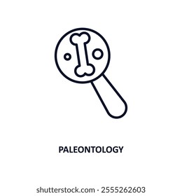 paleontology outline icon.  Thin line icon from e learning and education collection. Editable vector isolated on white background