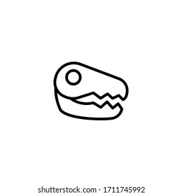 Paleontology vector icon in linear, outline icon isolated on white background