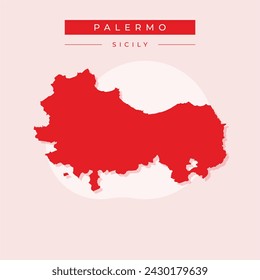 Palermo blank detailed outline map set - vector version