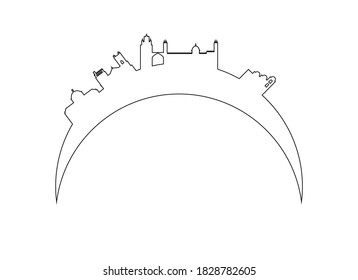 Palermo city skyline in Italy