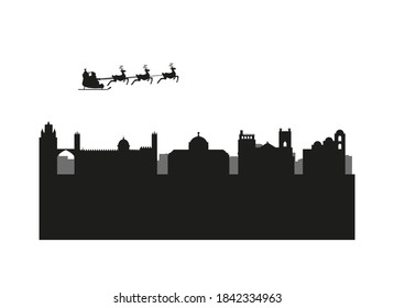 Palermo city skyline in Italy, christmas background
