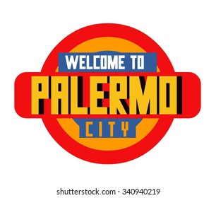 Palermo in Italy is Beautiful city to visit on holiday, vector cartoon illustration