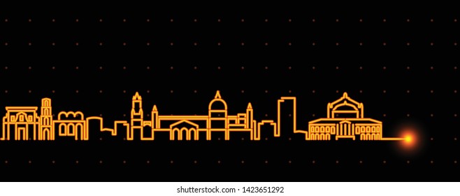 Palermo Light Streak Skyline Profile