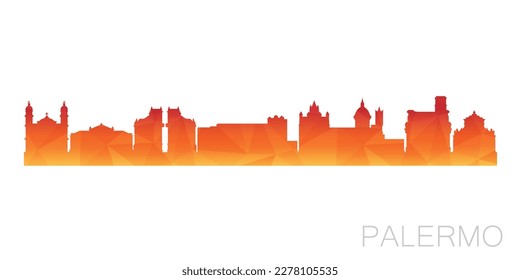 Palermo, PA, Italien Low Poly Skyline Clip Art City Design. Geometrisches polygonisches grafisches Horizon-Symbol. Vektorgrafik-Symbol.