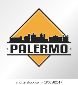 Palermo, PA, Italy Skyline Logo. Adventure Landscape Design Vector City Illustration Vector.