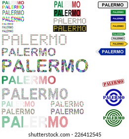 Palermo text design set