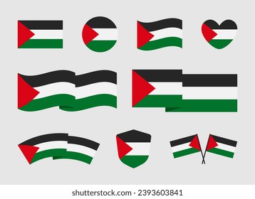 vector de diseño plano de bandera palestina