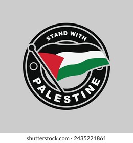 Palestine badge logo. Modern circle logo