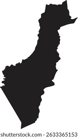 estilo de vetor silhueta mapa preto palestino com fundo branco