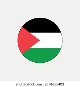 Palestine circle flag national emblem graphic element Illustration template design
