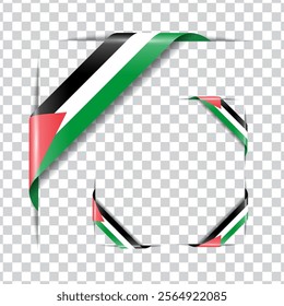  Palestine corner national flag with shadow