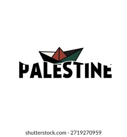 Palestina barco criativo em sobre texto perfeito para impressão, vestuário, etc