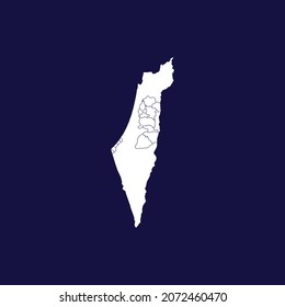 Palestine Detailed White Map Isolated On Stock Vector (Royalty Free ...