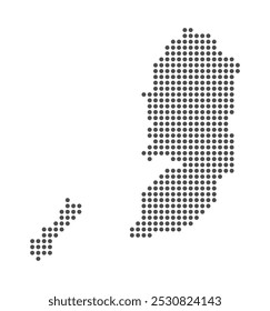 Palestine - Dotted Map. Map formed by Dots. Vector Illustration
