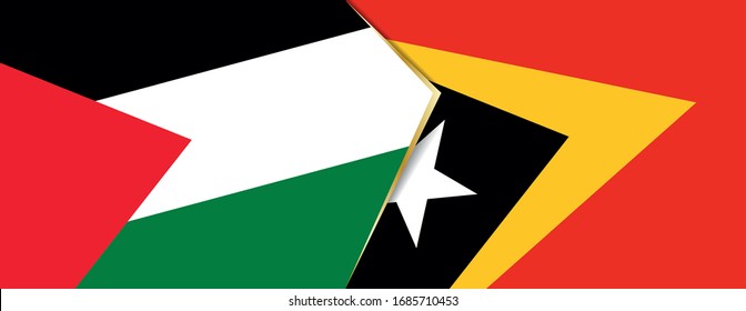 Banderas de Palestina y Timor Oriental, dos banderas vectoriales símbolo de relación o enfrentamiento.