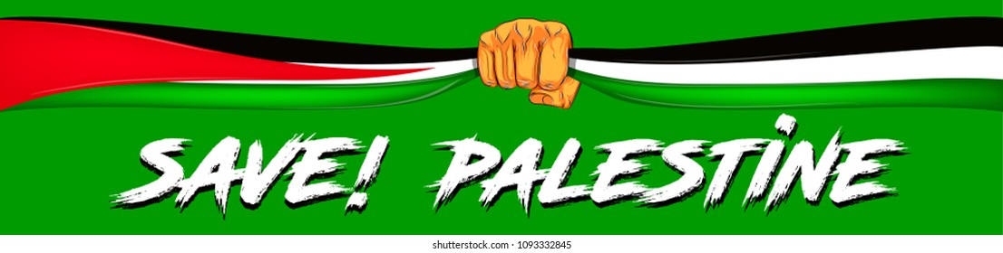 Palestine Fight Flag Background 