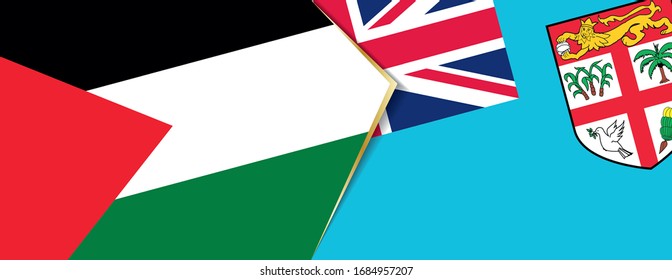 Banderas de Palestina y Fiyi, dos banderas vectoriales símbolo de relación o confrontación.