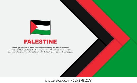 Plantilla de diseño de fondo de resumen de bandera palestina. Ilustración del vector de caricaturas del Día de la Independencia de Palestina. Caricatura de Palestina
