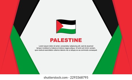 Plantilla de diseño de fondo de resumen de bandera palestina. Ilustración del vector de caricaturas del Día de la Independencia de Palestina. Antecedentes de Palestina