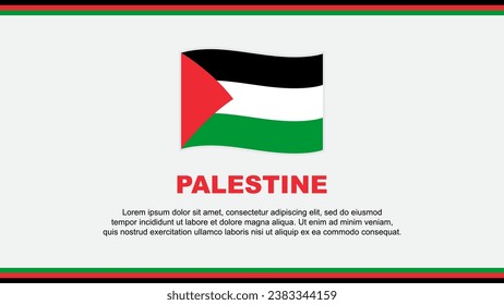 Palästinensische Flagge abstrakte Hintergrunddesign-Vorlage. Palestine Independence Day Banner Social Media Vektorgrafik. Palästina-Design