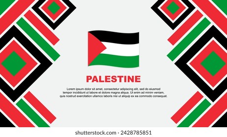 Plantilla de diseño de fondo abstracto de la bandera de Palestina. Palestina Día de la Independencia Banner Fondo de pantalla Ilustración vectorial. Palestina