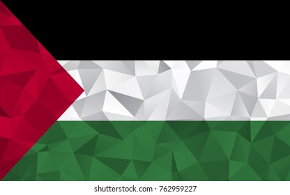 Palestine flag. Abstract Polygon Geometric Shape Background. Vector eps10.