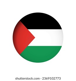 Palestine flag - behind the cut circle paper hole with inner shadow.