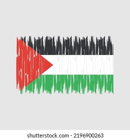 Palestine Flag Brush. National Flag
