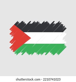 Ilustración de vectores pinchados con pincel de bandera de Palestina