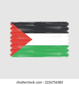 Palestine Flag Brush Vector Illustration