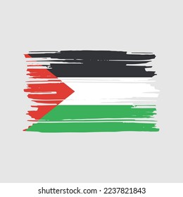 Palestine Flag Brush Vector Illustration