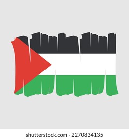 Palestine Flag Brush Vector Illustration