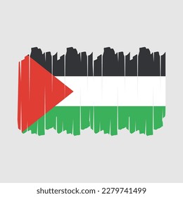 Ilustración del vector del pincel de bandera de Palestina