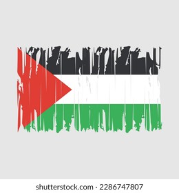 Palestine Flag Brush Vector Illustration