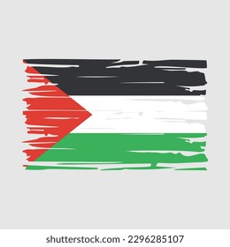 Palestine Flag Brush Vector Illustration