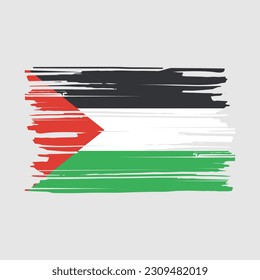 Palestine Flag Brush Vector Illustration