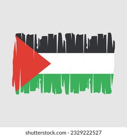 Palestine Flag Brush Vector Illustration