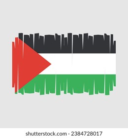 Palestine Flag Brush Vector Illustration