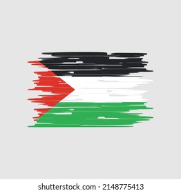 Vector de pincel de bandera de Palestina. Bandera nacional