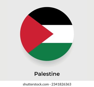 Palestine flag bubble circle round shape icon vector illustration