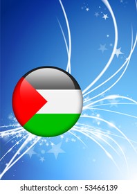 botón Bandera Palestina sobre fondo de luz abstracta Ilustración original