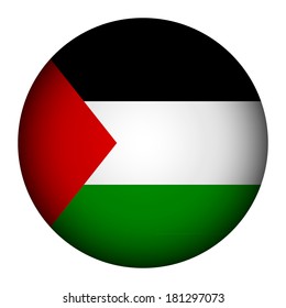 Palestine flag button on a white background. Vector illustration.